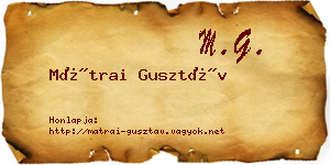 Mátrai Gusztáv névjegykártya
