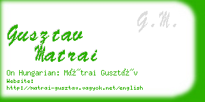 gusztav matrai business card